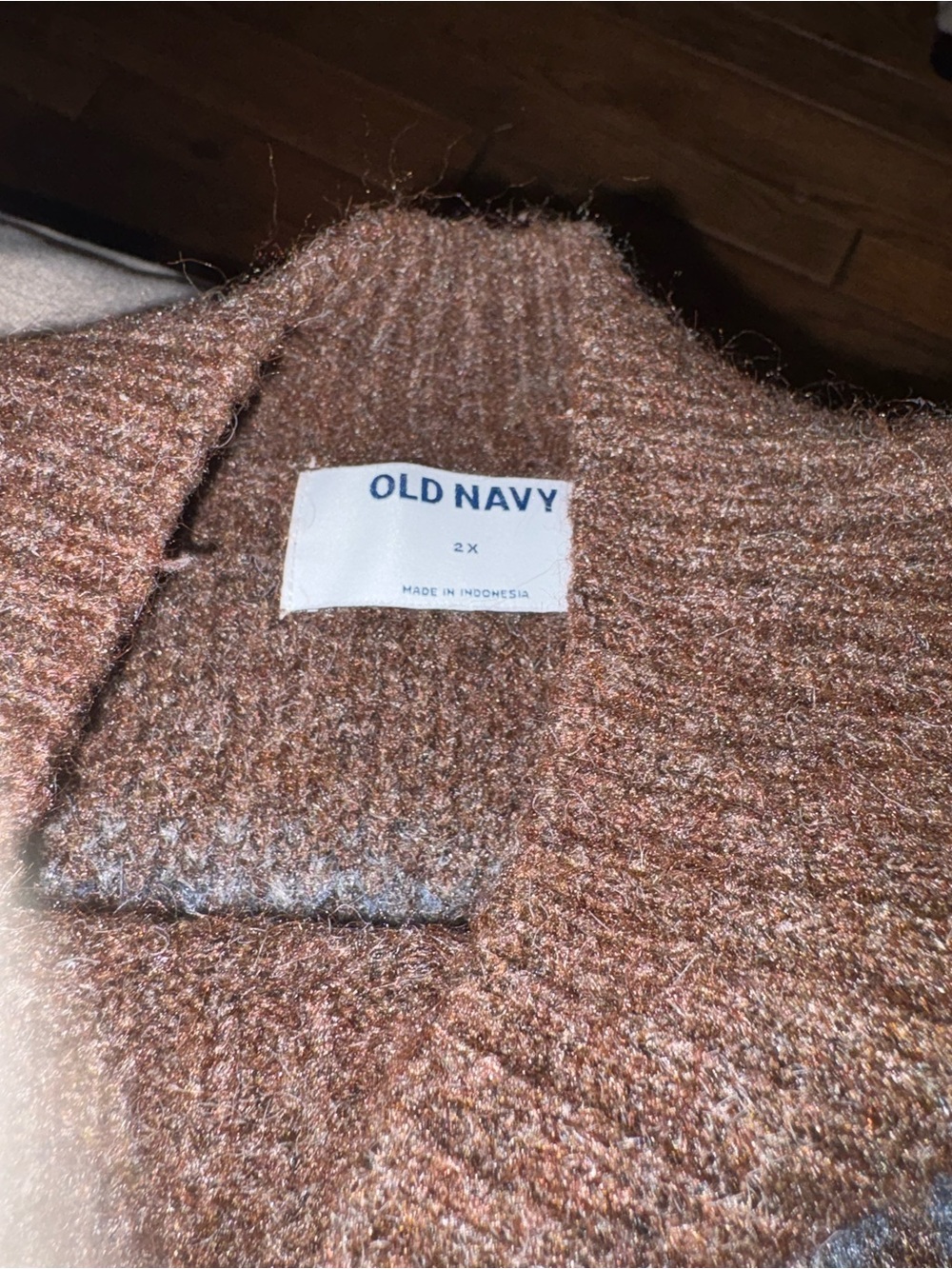 Old Navy Brown Nordic Yoke Turtleneck Sweater with Blue and Coral Accents - Picture 2 of 3